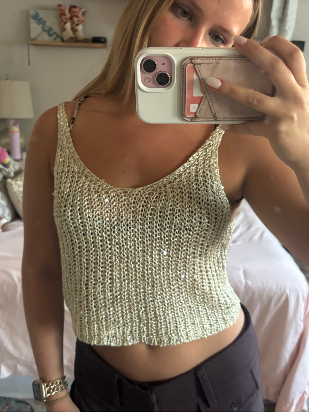 Gold Sparkly Tank Top